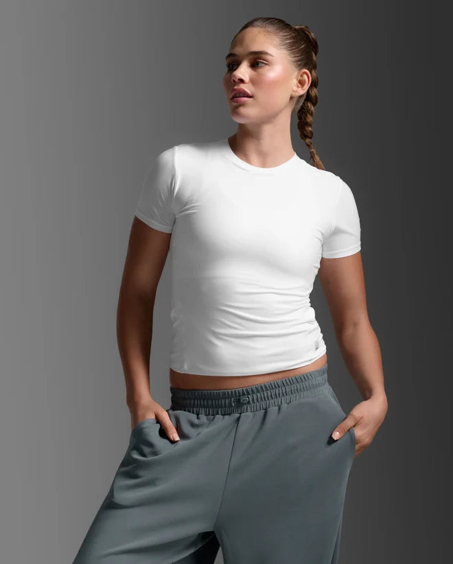 2XU Womens Wonderluxe Fitted Tee White White