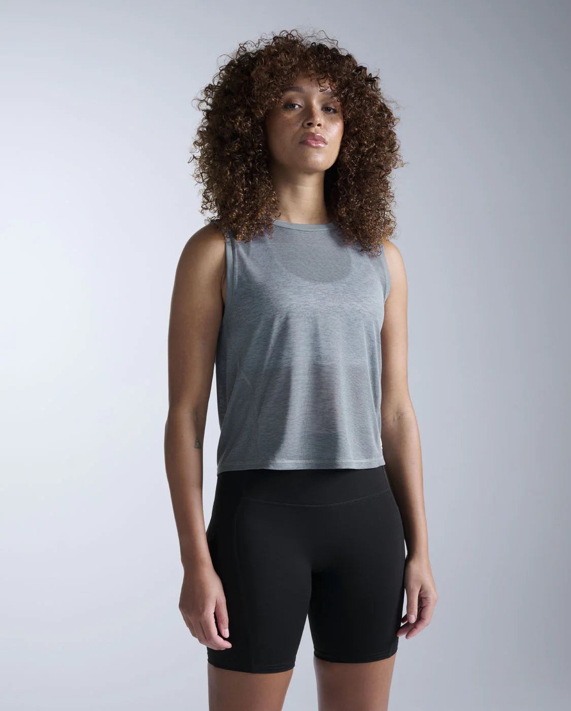 2XU Womens ReLight Crop Tank Dark Sage White