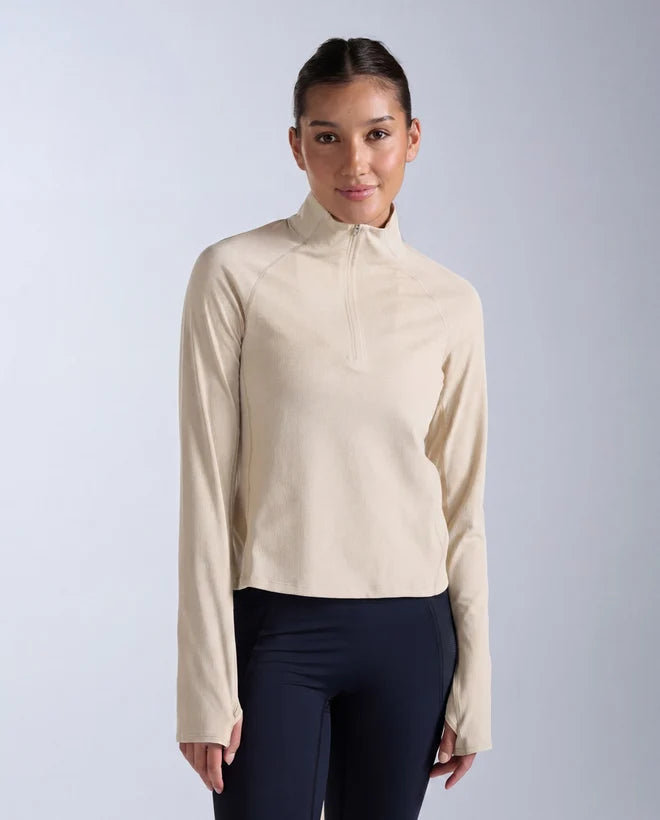 2XU Womens Aero Trail 1/2 Zip Chalk White
