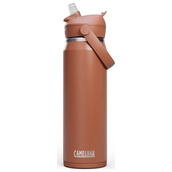CamelBak Thrive Flip Straw Bottle, Insulated Stainless Steel 750ml Sierra Red