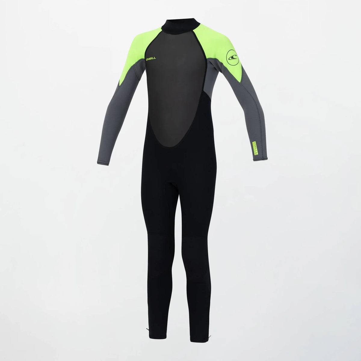 O'Neill Boys Reactor 2 Back Zip Full 3/2mm Wetsuit Lime Black