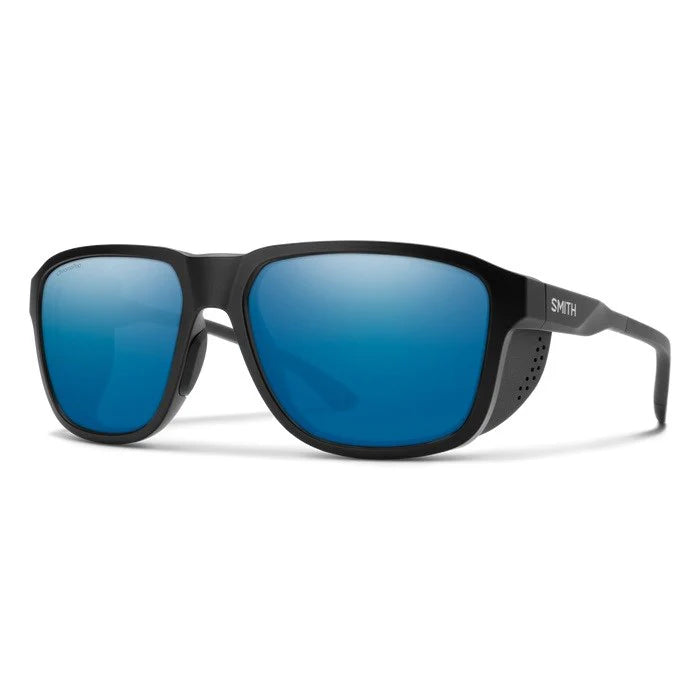 Smith Embark Sunglasses CP Glass Polarized Blue Mirror Matte Black