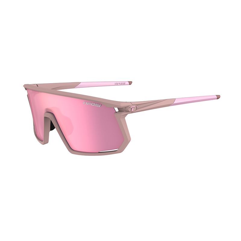 Tifosi Moab Sunglasses Matte Pink Clarion Rose AC Red and Clear
