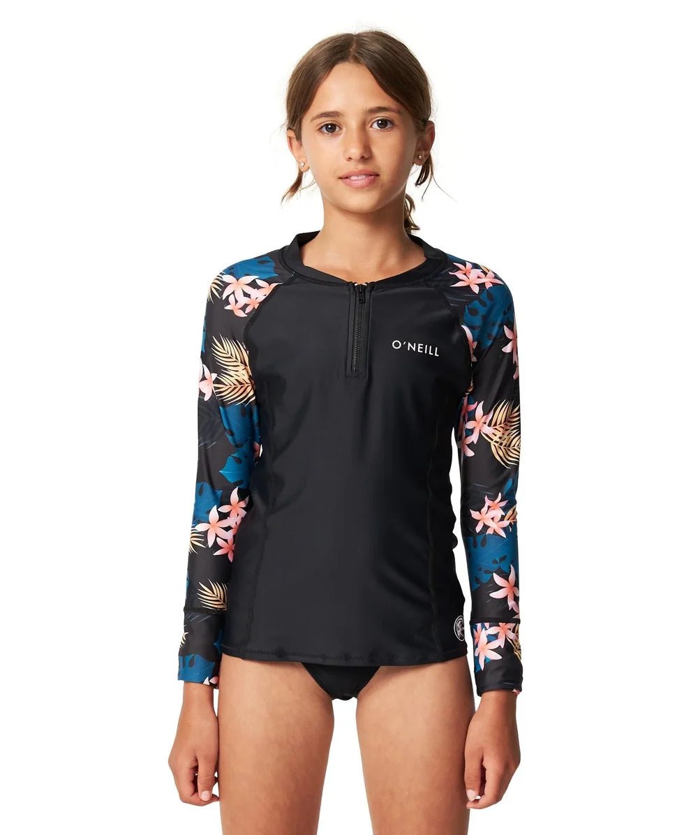 O'Neill GIRLS BAHIA 1/4 ZIP LS RASH VEST