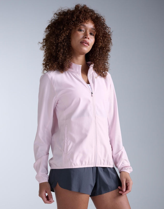 2XU Womens Aero Jacket Pink Frost Pink Reflective