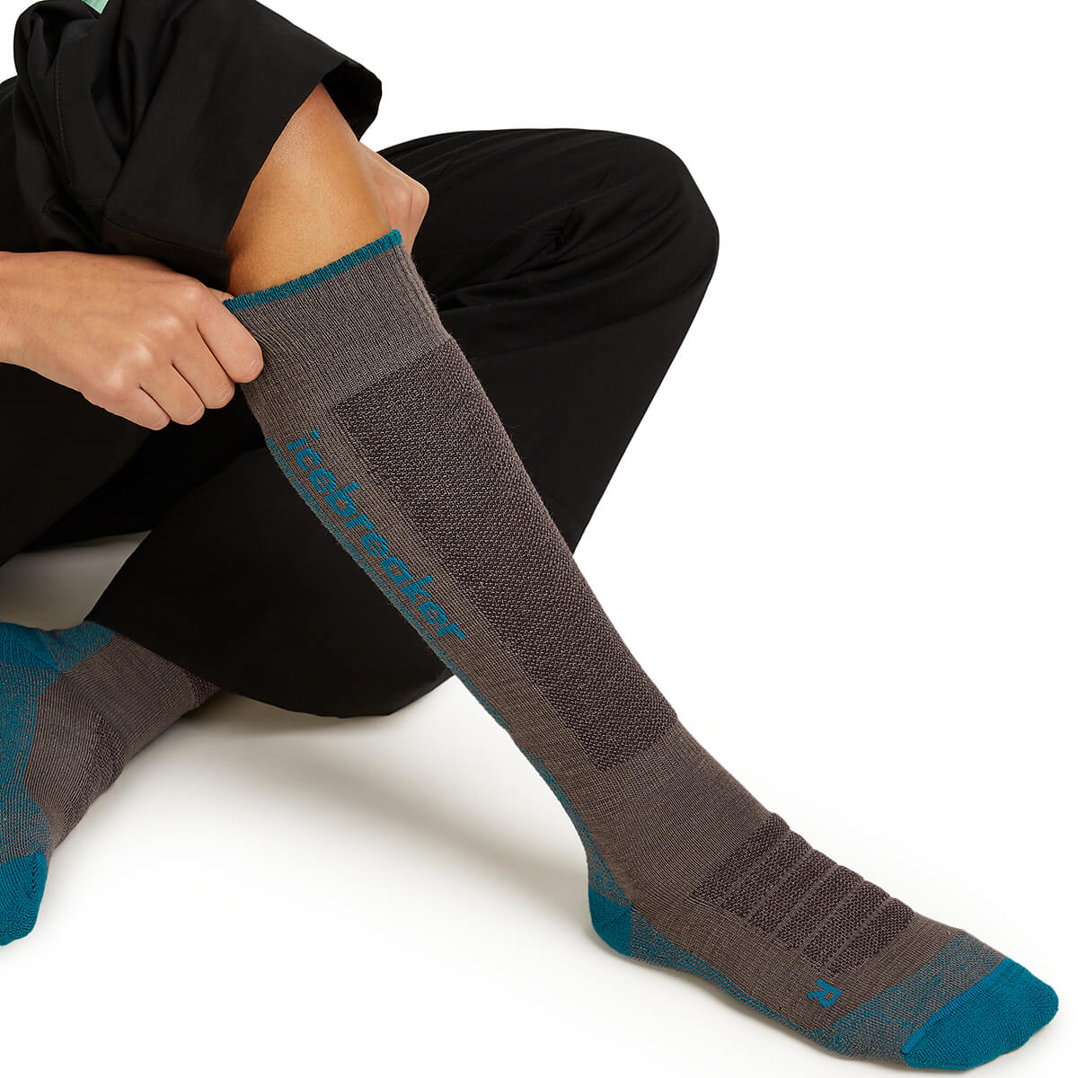 Icebreaker Womens Merino Blend Ski+ Medium OTC Porcini Tidal Teal Java