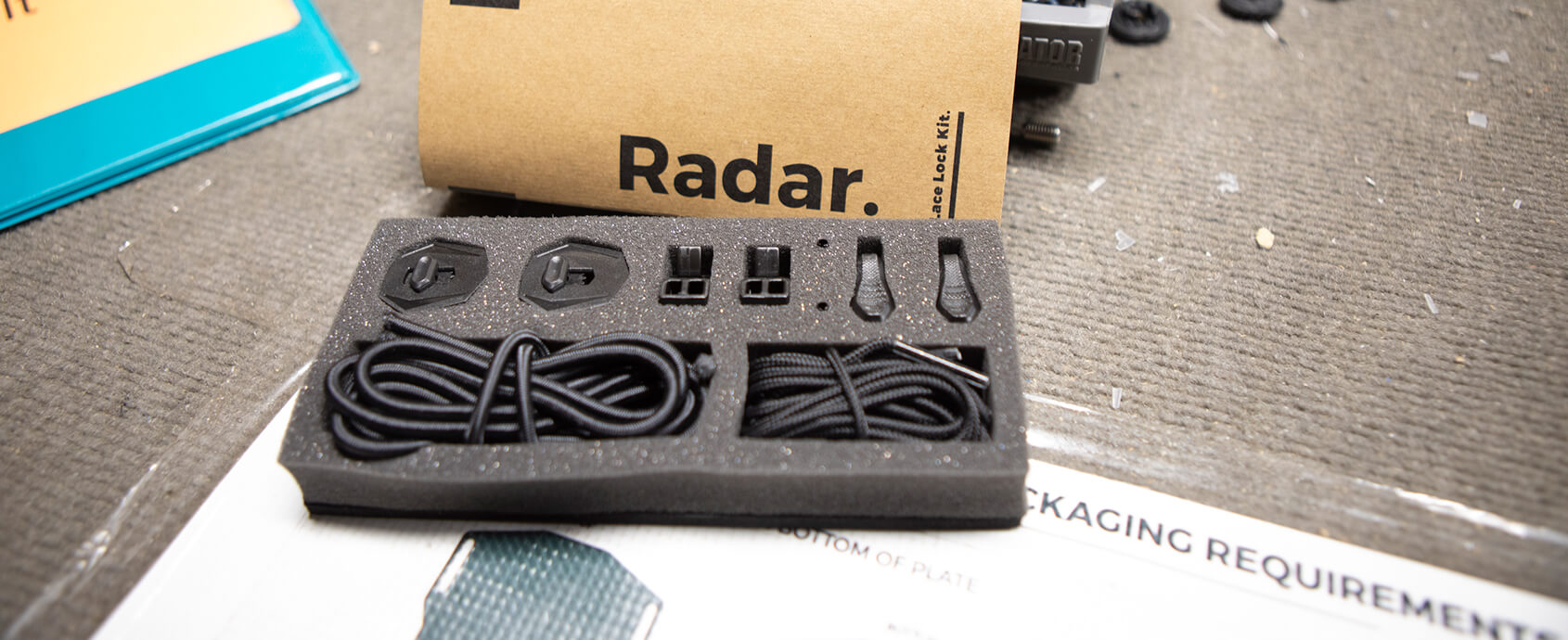 Radar Lace Lock Kit with 2 bungee locks and 2 lace locks