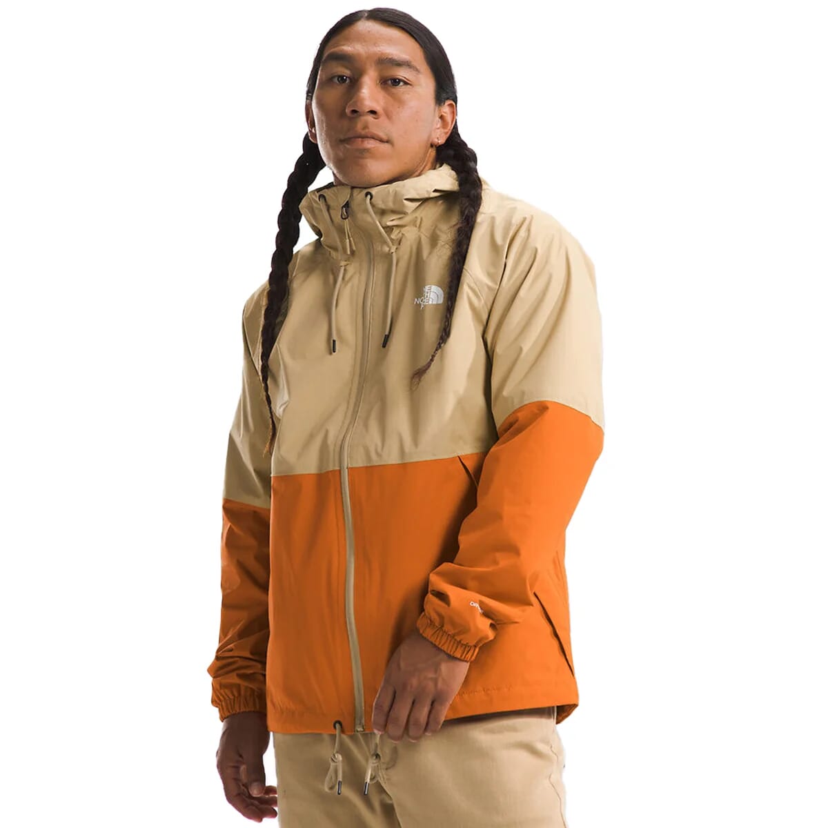 TNF Mens Antora Rain Hoodie KHAKI STONE-DESERT RUST