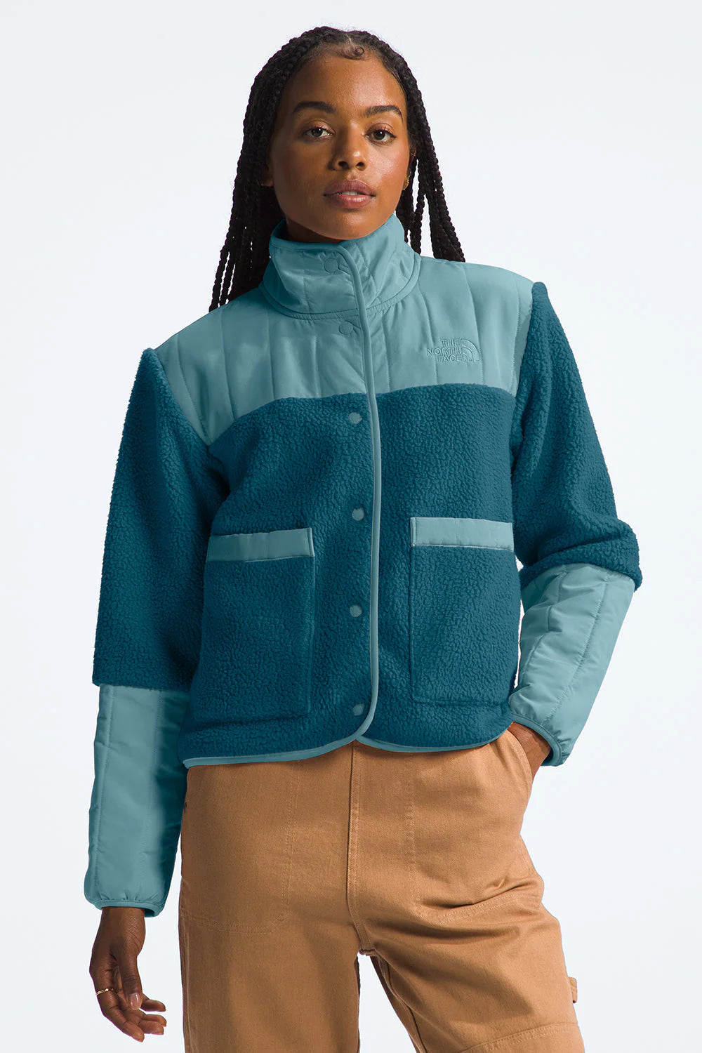TNF Womens Cragmont Fleece Jacket MIDNIGHT PETROL-ALGAE BLUE