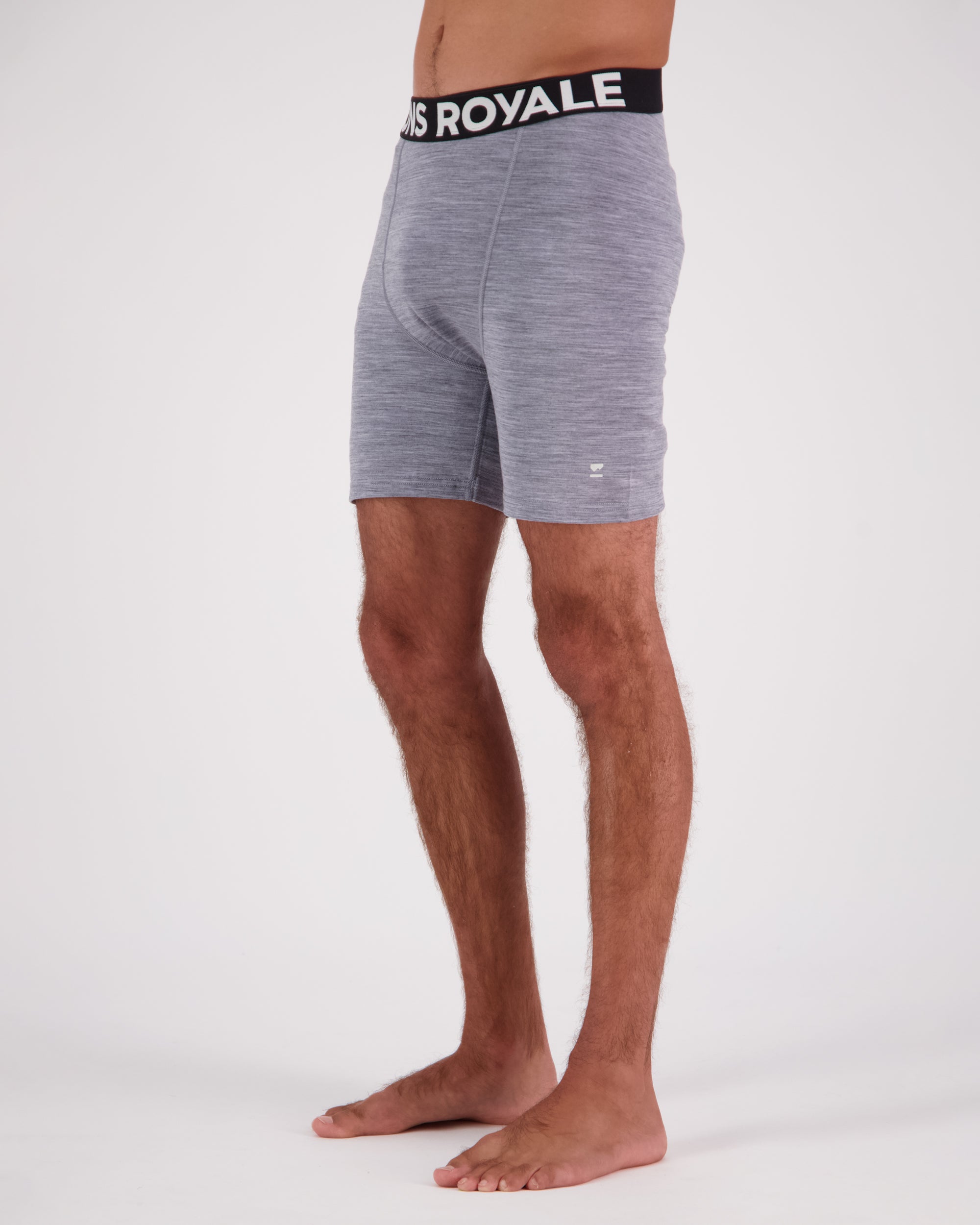 Mons Royale Mens Hold 'em Merino Boxer Grey Heather