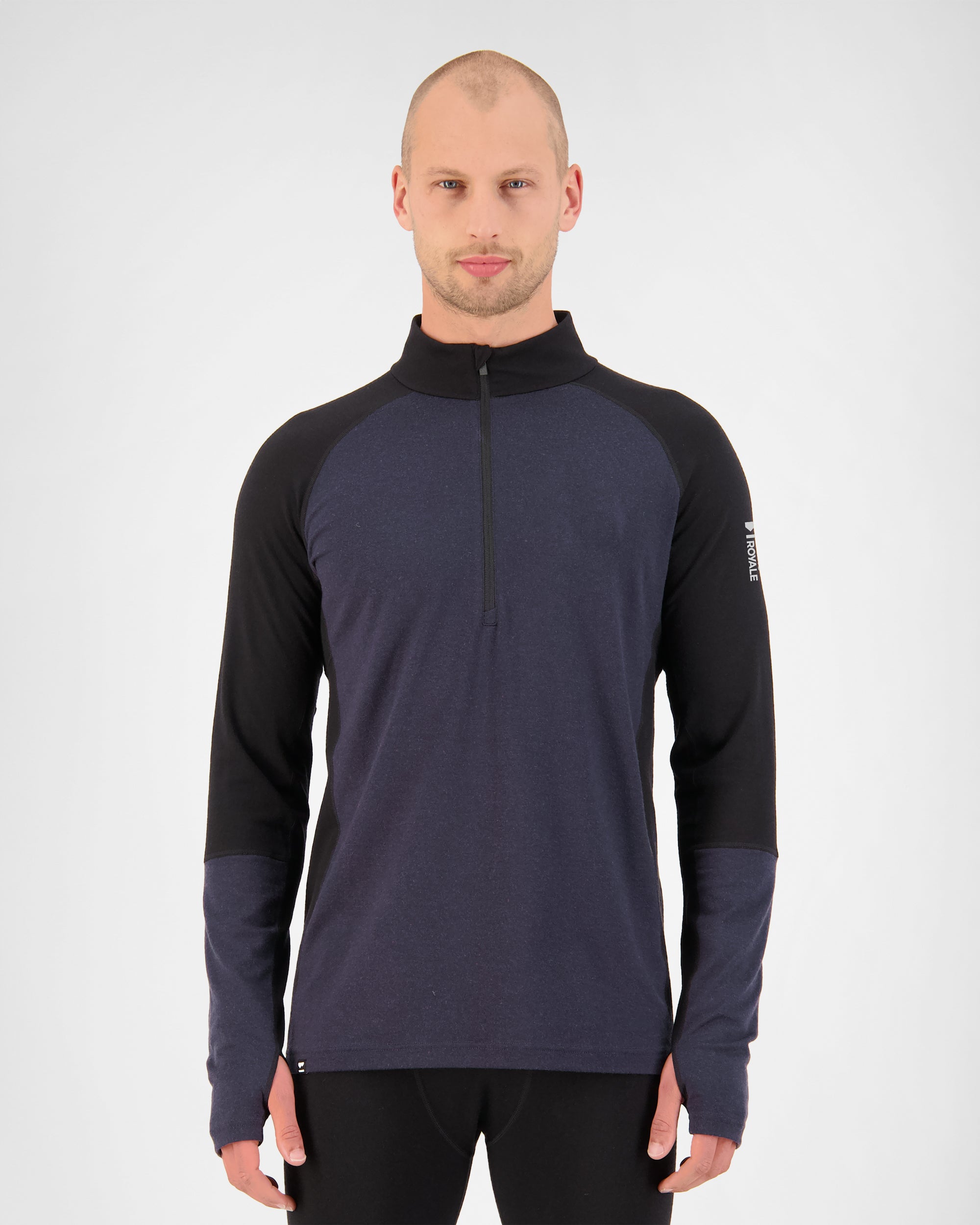 Mons Royale Mens Olympus Merino Base Layer 1/2 Zip Long Sleeve
