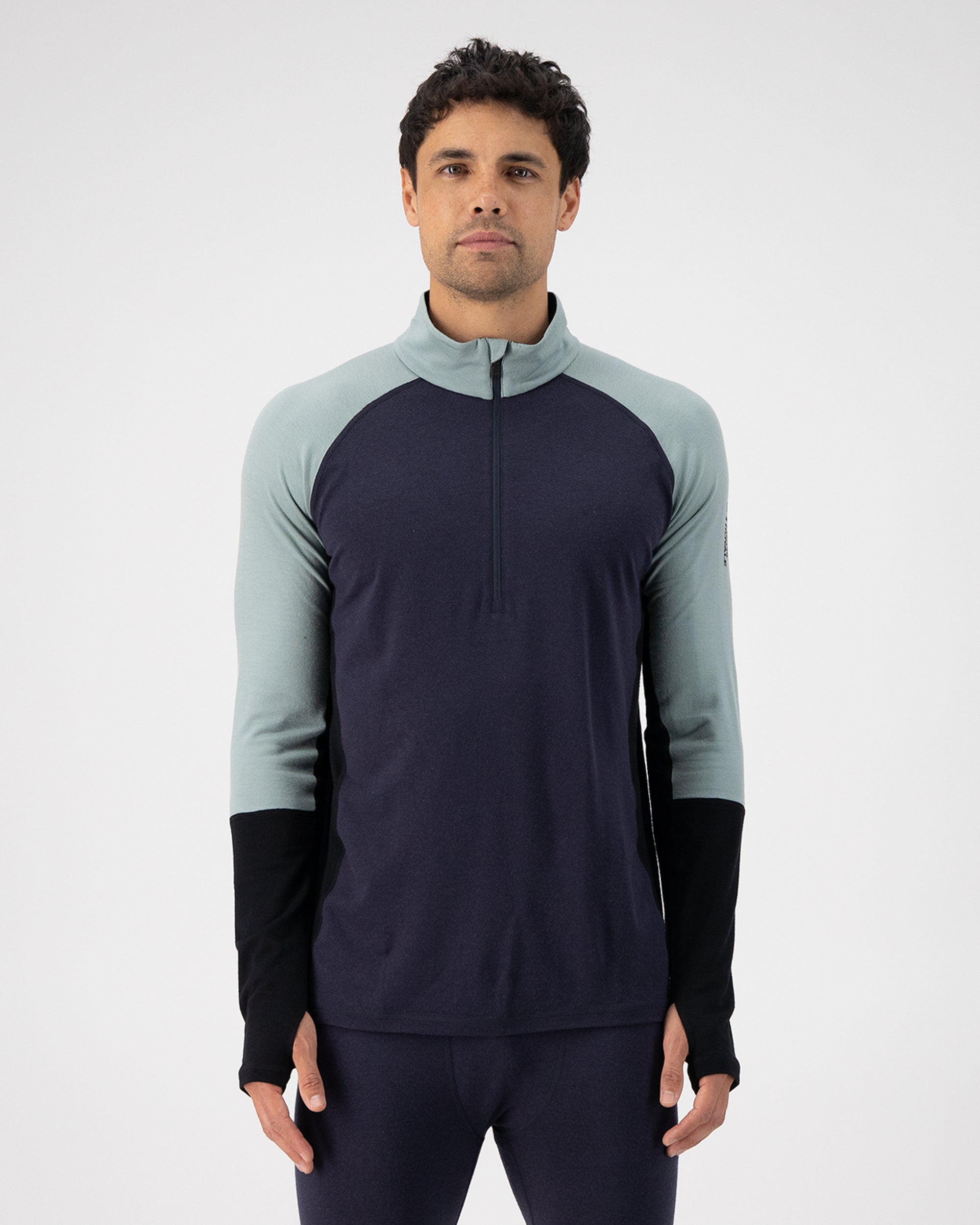 Mons Royale Mens Olympus Merino Base Layer 1/2 Zip Long Sleeve